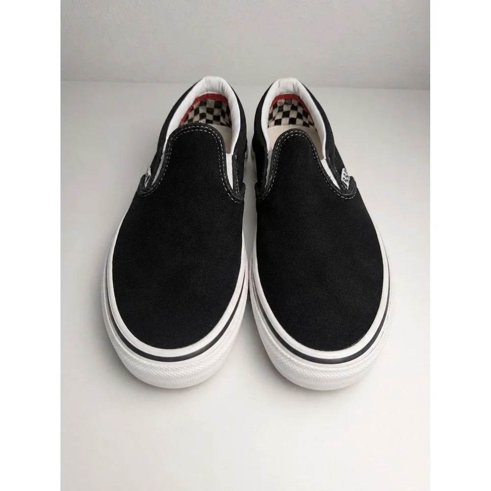Vans PopCush Classic Slip-On Black Suede Skate Shoes Women's 6.5 Men's 5